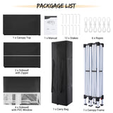 COBIZI Canopy 10x20 Pop Up Canopy Tent with 6 Sidewalls, Waterproof Outdoor Event Shelter Gazebo Sun Shade Portable 10x20 Tents for Parties Beach Camping Commercial Instant Canopy (Black, 10'x20') COBIZI