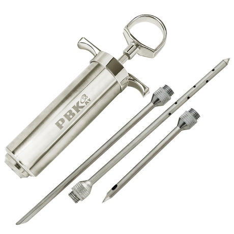 Heavy Duty Meat Injector 304 Stainless Steel - 2 Oz Seasoning Injector - Marinade Injector Syringe Includes 3 Needles PBKay