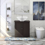 Bonnlo Pedestal Under Sink Storage Bathroom Vanity with 2 Doors Traditional Bathroom Cabinet Space Saver Organizer 23 5/8" x 11 7/16" x 23 5/8" (L x W x H) (Espresso) Bonnlo