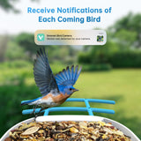 SMONET Bird Feeder with Camera B300: Smart Birdhouse Camera AI Recognition Solar Powered,Outdoor Wireless WiFi Birdfeeder Watching Live Video,Funny Birthday Gifts for Mom Mother Grandma Daughter SMONET