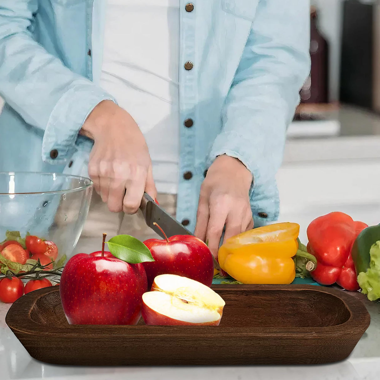 Royxen 4 Pack Wood Dough Bowl for Candle, Wooden Dough Bowls Paulownia, Rustic Bowl Vintage, Bowls for Candle, 14.5 x 5.5 Inch, Brown Royxen