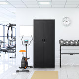 Metal Garage Storage Cabinets，71” Tall Metal File Cabinet with 5 Adjustable Shelves, Lockable Storage Cabinets for Office, Home, Garage, Warehouse 71" H x 31.5" W x 15.8" D (Black) TaskStorz