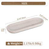 Hanobe Decorative Bowl Large Wooden: 25.5" Long Wood Dough Bowls for Decor Coffee Table Centerpiece Tray White Washed Farmhouse Rustic Decorations for Dining Room Home Kitchen Fireplace Hanobe