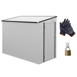 Outsunny 4' x 7.7' Metal Outdoor Storage Shed, Lean to Storage Shed, Garden Tool Storage House with Lockable Door and 2 Air Vents for Backyard, Patio, Lawn, White Outsunny
