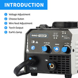 AZZUNO MIG Welder,Flux Core Welder Machine 110V 130Amp, Gasless MIG Welding Machine IGBT Inverter Welder Portable Wire Feed Welder (110V) AZZUNO