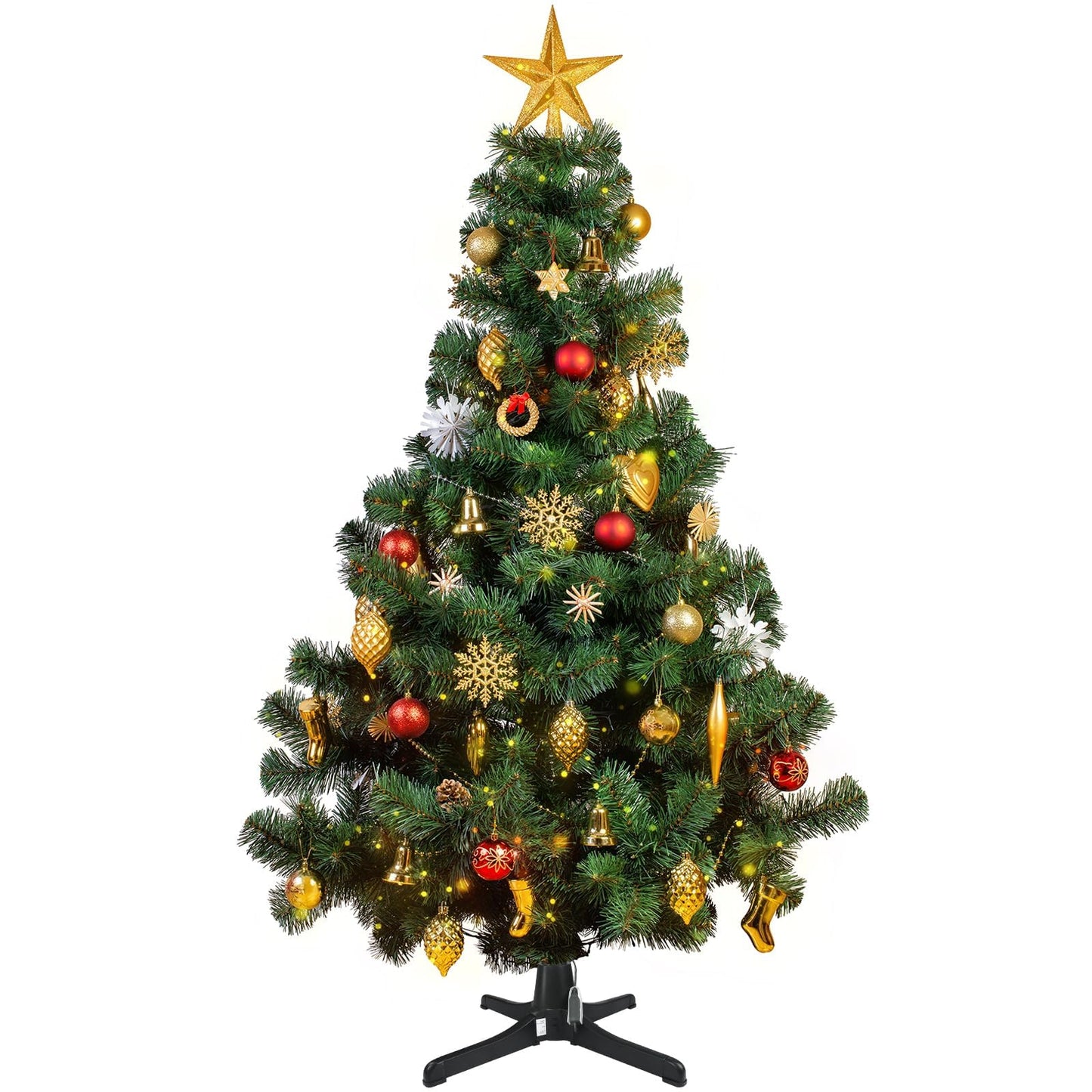 MOQRUAO Rotating Christmas Tree Stand, 360-Degree Christmas Tree Stand, Large Tree Stand Christmas Up to 7.5ft and 80 Pounds Artificial Tree for Christams