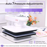 Whubefy 360° Swivel Auto Heat Press 15x15 - Professional Automatic Shirt Press Machine with Auto Release & 7-Level Auto Pressure - Swing Away Large Pro Heat Press Machine for T Shirts Hoodie HTV Vinyl Whubefy