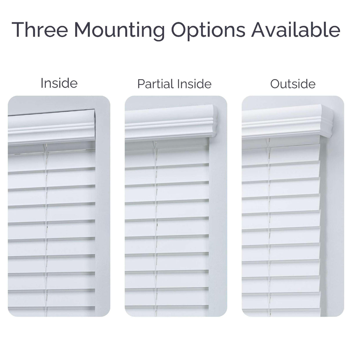 Linen AVENUE Cordless Faux Wood Blind White 26 W x 36 H, Flush Inside Mount (No Valance Side Pieces/Returns Included, Arrives ½ Inch Narrower) Linen AVENUE