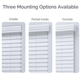 Linen AVENUE Cordless Faux Wood Blind White 26 W x 36 H, Flush Inside Mount (No Valance Side Pieces/Returns Included, Arrives ½ Inch Narrower) Linen AVENUE