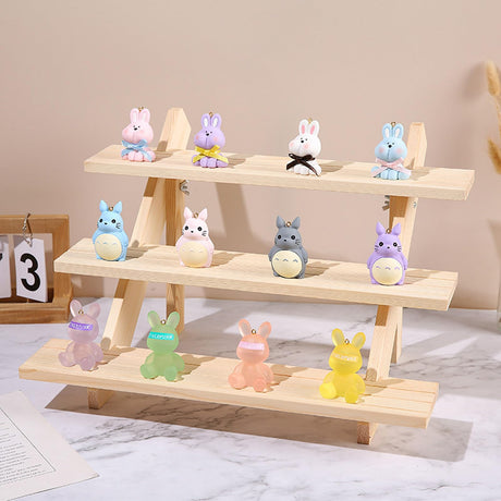 Acrux7 2 Pack 3 Tier Wooden Display Stand, Wooden Earring Display Wood Cupcake Stands, Detachable Wood Tiered Jewelry Card Display Stand with Groove for Jewelry Cupcake Vendors Retail Party Home Acrux7