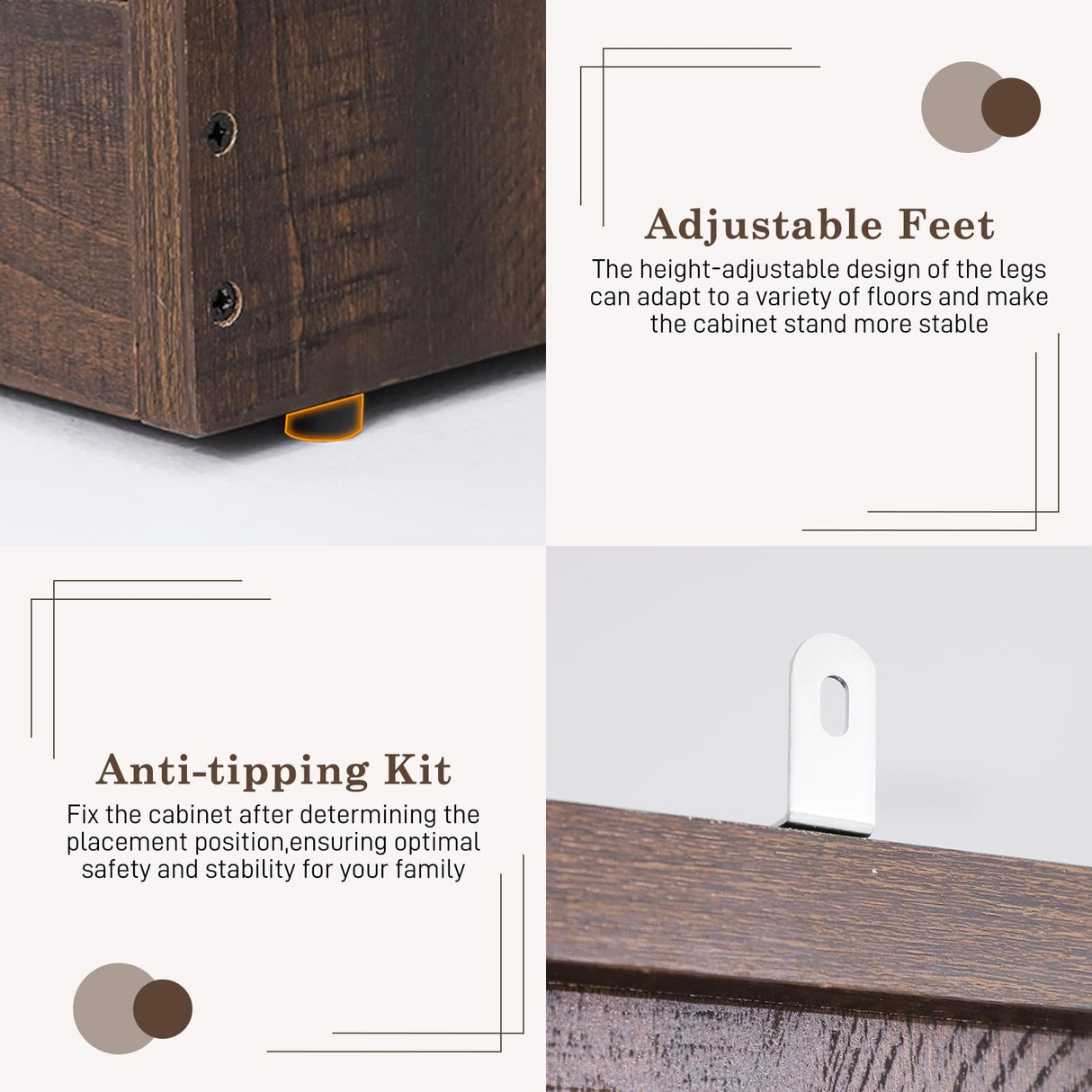 Farmhouse 4 Doors Armoire Wardrobe Closet w/Folding Sliding Barn Door and Lights, LED Armoire Closet w/Drawers for Bedroom, Freestanding Wooden Wardrobe Storage Closets w/Hanging Rod,Rustic Brown jiteentarou