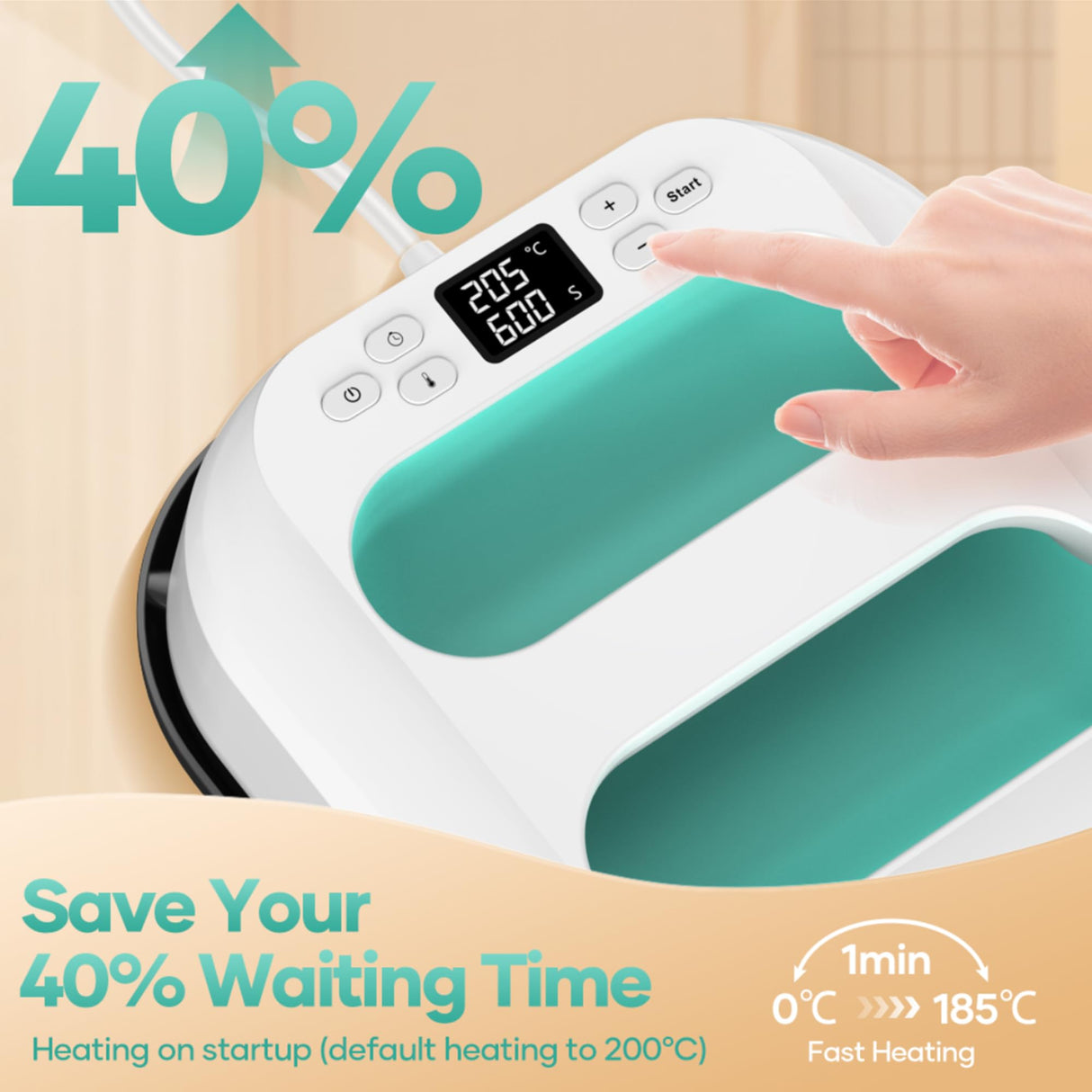 Heat Press Machine for T Shirts- 9x9 Heat Press Shirt Press Machine with Precise Temperature Control, Mini Heat Press for Hats, Dresses, Pillows, Tote Bags-Green LOLSSA