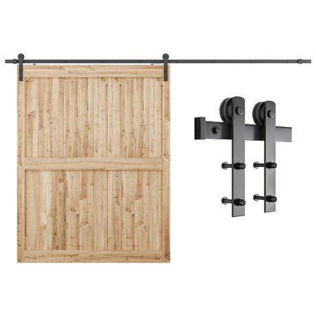 SMARTSTANDARD 11ft Barn Door Hardware kit, Barn Door Track, Sliding Door Hardware kit, Smoothly and Quietly -Heavy Duty Sturdy -Easy to Install, Fit 60"-66" Wide Door Panel (I Shape Hanger) SMARTSTANDARD