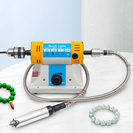 Multi-Function 110V Bench Buffer Polisher Machine Adjustable Variable Speed Bench Grinder Polishing & Buffing Machine for Wood, Amber, Metal, Jade TTeralmon