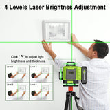 16 Lines Green Laser Level Kit -4x360° 4D Self-Leveling Cross Line Laser Level, Rotary Base and Accessories for Construction, Home Improvement and Picture Hanging,Portable Hard Carry Case Included… CHISHIB