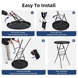 Byliable Cocktail Table 28in High Top Round Folding Indoor Outdoor, Plastic Bar Height Foldable Bistro Tall Table for Party, Patio, Dining Room, Kitchen, Events, Removable Locking Legs, Black Byliable