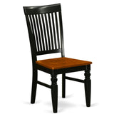 East West Furniture WEC-BCH-W Weston Dining Chairs - Slat Back Wooden Seat Chairs, Set of 2, Black & Cherry East West Furniture