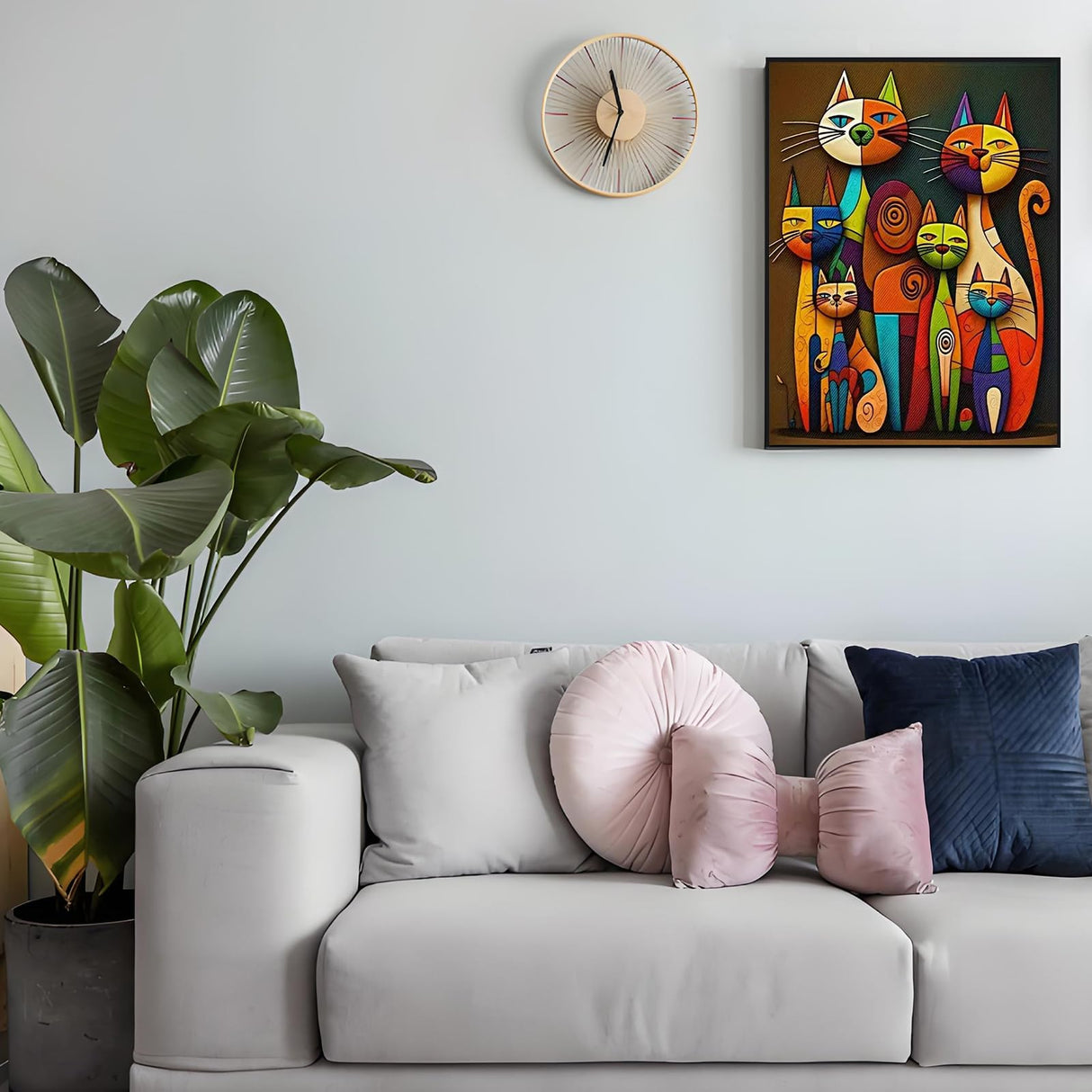 Funny Cat Diamond Painting Kits for Adults, Abstract Cat Diamond Art Kit for Adults Beginner, DIY Full Drill Cute Animal Diamond Dots Paintings Gem Art and Craft for Adult Home Decor 11.8x15.7 in Shouruihua