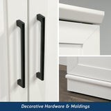 Sauder HomePlus Storage Pantry cabinets, L: 35.35" x W: 17.09" x H: 71.22", Soft White finish Sauder