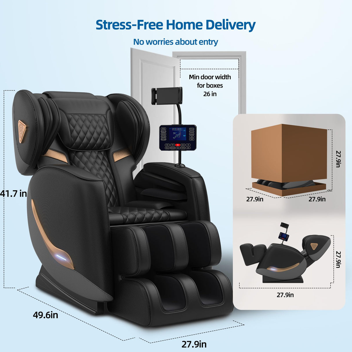 Massage Chair Full Body, Zero Gravity Massage Chair 2026 Recliner with 10 Fixed Rollers, 20 Auto Massage Modes, 8 Airbag, Waist and Back Heating, Bluetooth, Touch Screen Controller (Upgraded Black) LetvbRFxy