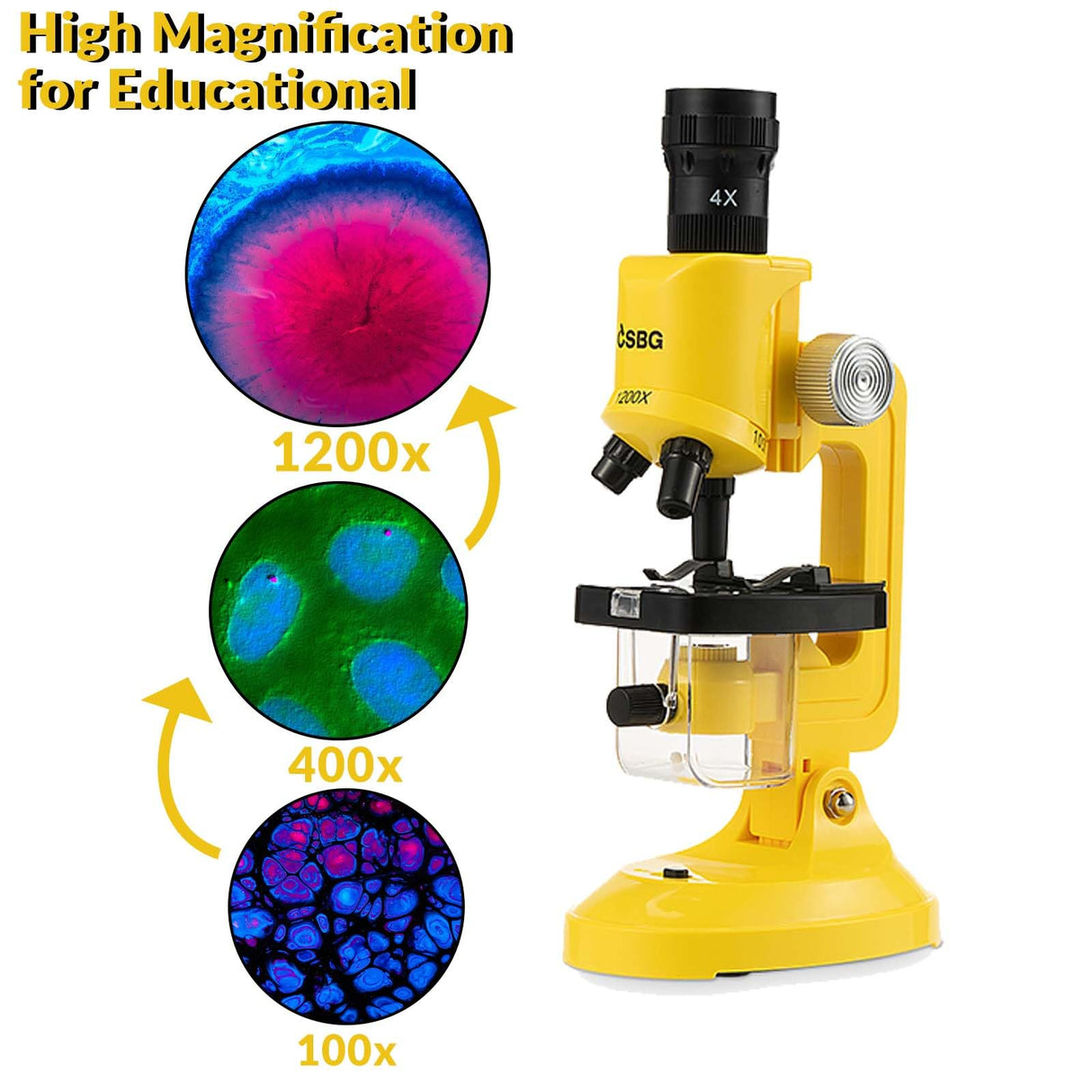 Little World Science Kits for Kids Beginner Microscope Kit with LED 100X 400X and 1200X Magnification Kids Educational Toy Birthday Halloween Little World