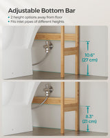SONGMICS Over The Toilet Storage Cabinet, Bathroom Cabinet with Adjustable Inside Shelf and Bottom Stabilizer Bar, Space-Saving Toilet Rack, Cloud White UBTS010W01 SONGMICS