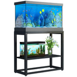 CLrkualn Fish Tank Stand 20-30 Gallon,500LBS Aquarium Stand Metal Frame with Adjustable Storage Shelves, 31.5" L x 15.6" W x 31.5" H Reptile Turtle Terrarium Stand CLrkualn