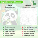 KEYIFA 4 Pack Framed Paint by Numbers Kit for Kids Age 6-12, Easy Animal Paintings for Adult Beginner, Framed Acrylic Canvas Painting for Home Decor Children Gift, 8x8 in (Sloth+Panda+Hedgehog+Frog) KEYIFA