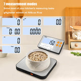 Rechargeable Split Food Scale, Diyife 33lb Digital Kitchen Scales with Split Display, 1g/0.1oz High Accurate, Food-Grade 304 Stainless Steel, 7 Units, Backlit LCD, for Cooking, Baking, Meal Prep Diyife