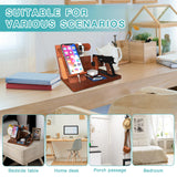 Wood Gun Holder Mens Gift Phone Wallet Docking Station Military Watch Night Stand Key Holder Side Table Charging Station Portable small item storage station DUXCIYHTA