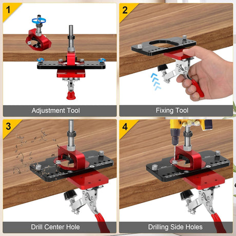 Parknshop Original 35mm Hinge Jig，Drilling Hole Puncher Hinge Jig Drill Guide Locator，Cabinet Hinge Jig for Door Cabinets Hinges Mounting parknshop
