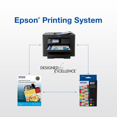 EPSON 812 DURABrite Ultra Ink High Capacity Black & Standard Color Cartridge Combo Pack (T812XL-BCS) Works with WorkForce Pro WF-7310, WF-7820, WF-7840, WorkForce EC-C7000 Epson