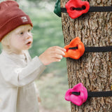 Just.smile Climbing Hold for Kids Outdoor-Ninja Tree Climbing Rocks 15 Pcs with 6 Ratchets-Climbing Grip Kits for Ninja Warrior Obstacle Course Just.smile