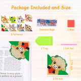 Anseal 8 Pcs Diamond Art Bookmarks, Rhinestone Crystal Corner Bookmarks for Book Lovers, Triangle Embroidery Painting Arts Crafts Book Mark for Kids (Animal) Anseal