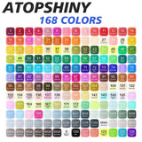 ATOPSHINY Alcohol Markers 168 Colors Drawing Pens Set Dual Tip Permanent Art Markers for Kids and Adult Gifts-168 Black Shell Refillable ATOPSHINY