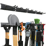 TIDYME Garage Tool Organizer Wall Mount - 64 inches - Sturdy Storage Rack with Adjustable Hooks, Anti-Rust - Easy Installation, 400lbs Capacity - Garden Tool Organizer (04 Racks & 08 Hooks) TIDYME