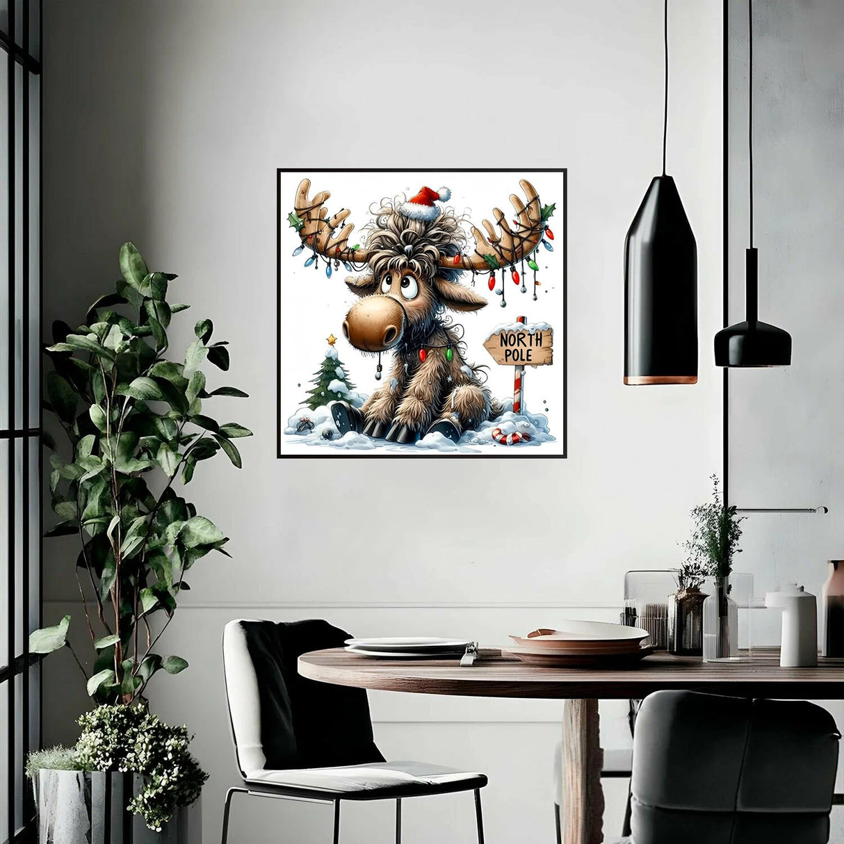 YQFCZDQ Winter Christmas Diamond Art Kits for Adults,DIY Cute Deer 5D Diamond Painting Kits Round Diamond Dots for Beginners,Full Drill Paint with Diamonds Pictures Gem Art Home Decor 13.78 x 13.78 In YQFCZDQ