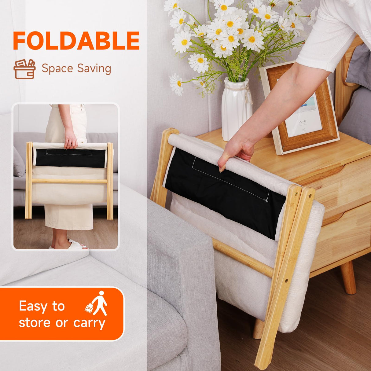 TYYIHUA Folding Foot Stool,Small Ottoman Foot Rest for Couch,Wooden Footstool,Change Shoes Bench,Modern X Ottoman Chair for Living Room, Entryway, Children Room, Bedroom,Caravaning TYYIHUA