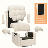 Welzona Adjustable Power Recliner Chair, Soft Teddy Electric Recliner Chair, Power Recliners with USB Port, Eco-Certified Small Recliners for Small Spaces Sofa Reclinable, Beige Welzona