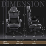 MEENICE Ergonomic Gaming Chair with Pocket Spring Cushion and Breathable Leather, Cooling Gel and Massage Lumbar Support, Adjustable High Back Office Chair for Adults and Kids - Supports up to 300LBS MEENICE