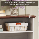 Maupvit Shoe Cabinet with 2 Flip Drawers, Shoe Storage Cabinet for Entryway, Freestanding Shoe Organizer with Open Storage, Farmhouse Narrow Shoe Rack with Wooden Legs for Foyer, Hallway,Antique White Maupvit