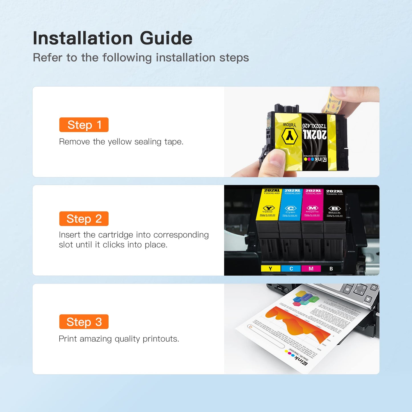 E-Z Ink Remanufactured Ink Cartridge Replacement for Epson 220 XL 220XL T220XL to use with WF-2760 WF-2750 WF-2630 WF-2650 WF-2660 XP-320 XP-420 XP-424(2 Black, 1 Cyan, 1 Magenta, 1 Yellow) 5Pack