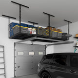 Jusgym 4X8FT Overhead Garage Storage Rack, 22"-48" Height Adjustable Garage Ceiling Storage Racks, Heavy Duty Metal Overhead Storage Organizer System, 750LBS Weight Capacity Jusgym