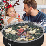Primode Christmas Wreath Storage Bag 48" with Clear Window | Extra Large Garland Xmas Wreath Container | Durable 600D Oxford Material | XL Huge 48” Holiday Wreath Bags Box (Black) Primode