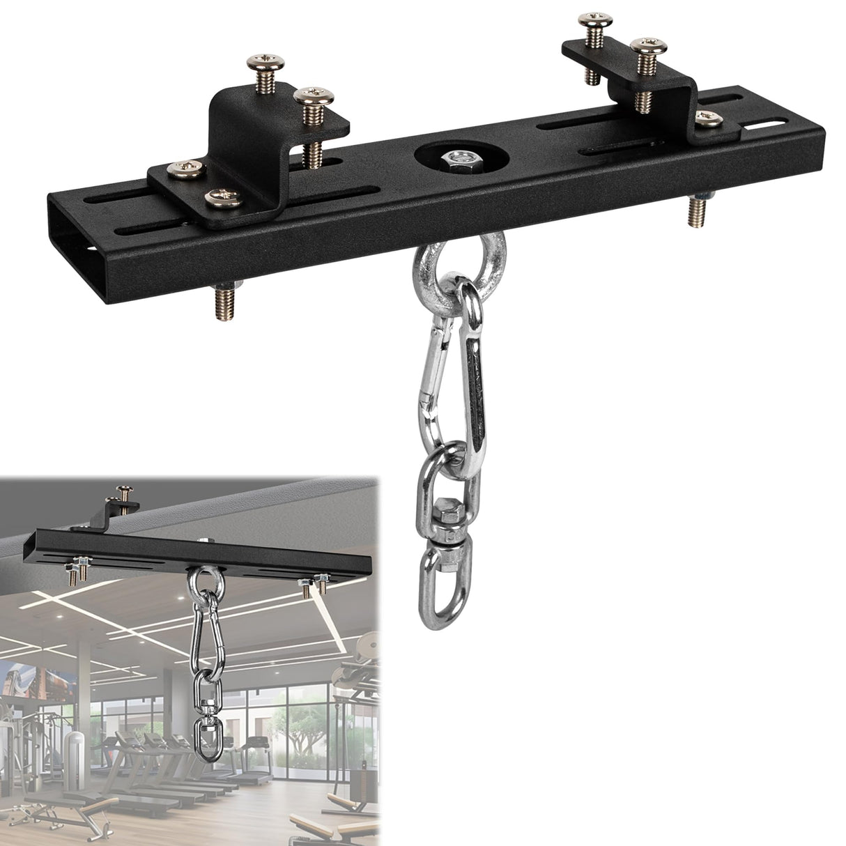 YZZHAJ Heavy Duty Steel Beam Hanger, Punching Bag Hanger Mount I-Beam, Dual-Track I-Beam Heavy Bag Mount Hanger for Boxing Muay Thai Training,Aerial Yoga Swing & Hammock YZZHAJ