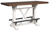 Signature Design by Ashley Valebeck Rustic Farmhouse 36" Counter Height Dining Table, Brown & White Signature Design by Ashley