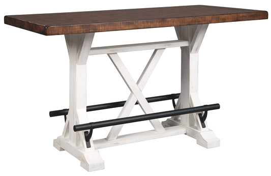 Signature Design by Ashley Valebeck Rustic Farmhouse 36" Counter Height Dining Table, Brown & White - WoodArtSupply