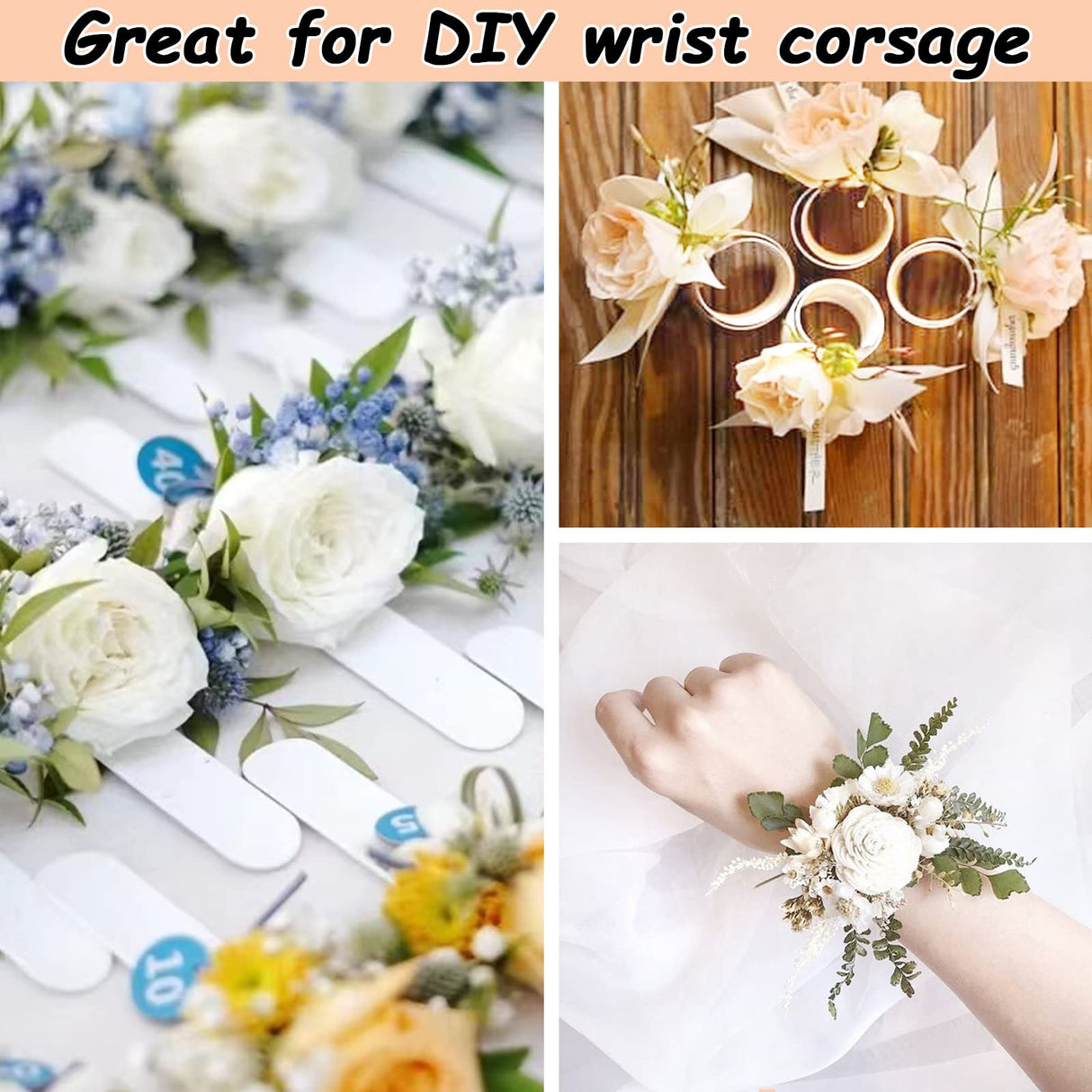 HappyHapi 42 Pack Slap Bracelets White, 8.7 x 1.2 Inch DIY Slap Bands Party Favors for Birthday,Halloween,Christmas, Blank Soft Wristband School Craft Projects, DIY Painting, Corsage, Vinyl Wrapping HappyHapi