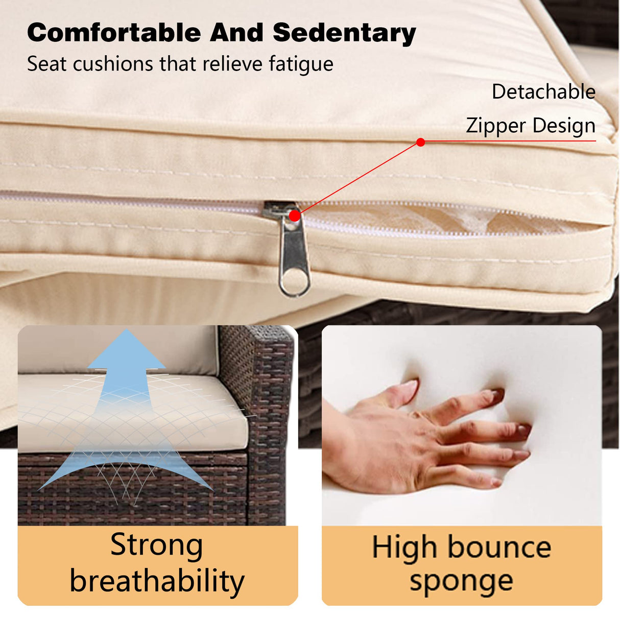 4 Pieces Patio Conversation Set, Outdoor PE Rattan Wicker Sofa Furniture Set with Soft Cushions and Glass Coffee Table for Backyard Lawn Garden Balcony Porch Poolside,Brown PayLessHere