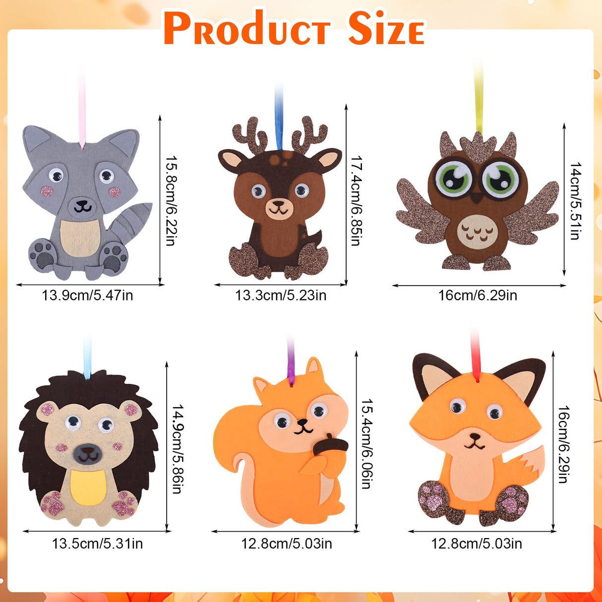 DIYASY 12 Pcs Fall Animal Craft for Kids, Make You Own Animal Foam Stickers Thanksgiving Craft Kits Arts and Crafts DIY Kid Friendly Autumn Decorations Games Party Activities Supplies Age 3-5 4-8 DIYASY